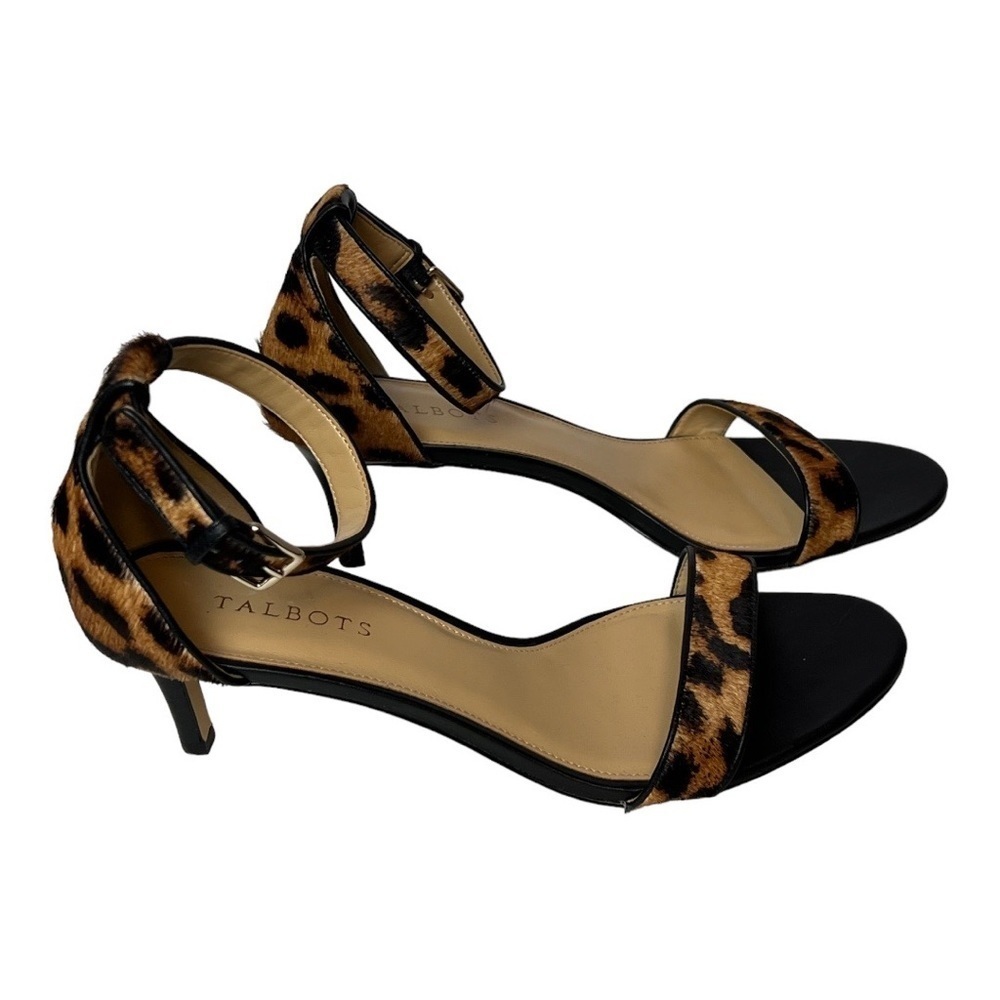 Talbots Trulli Ankle Strap Calf Hair Leopard Heel size 10.5 - Picture 2 of 8